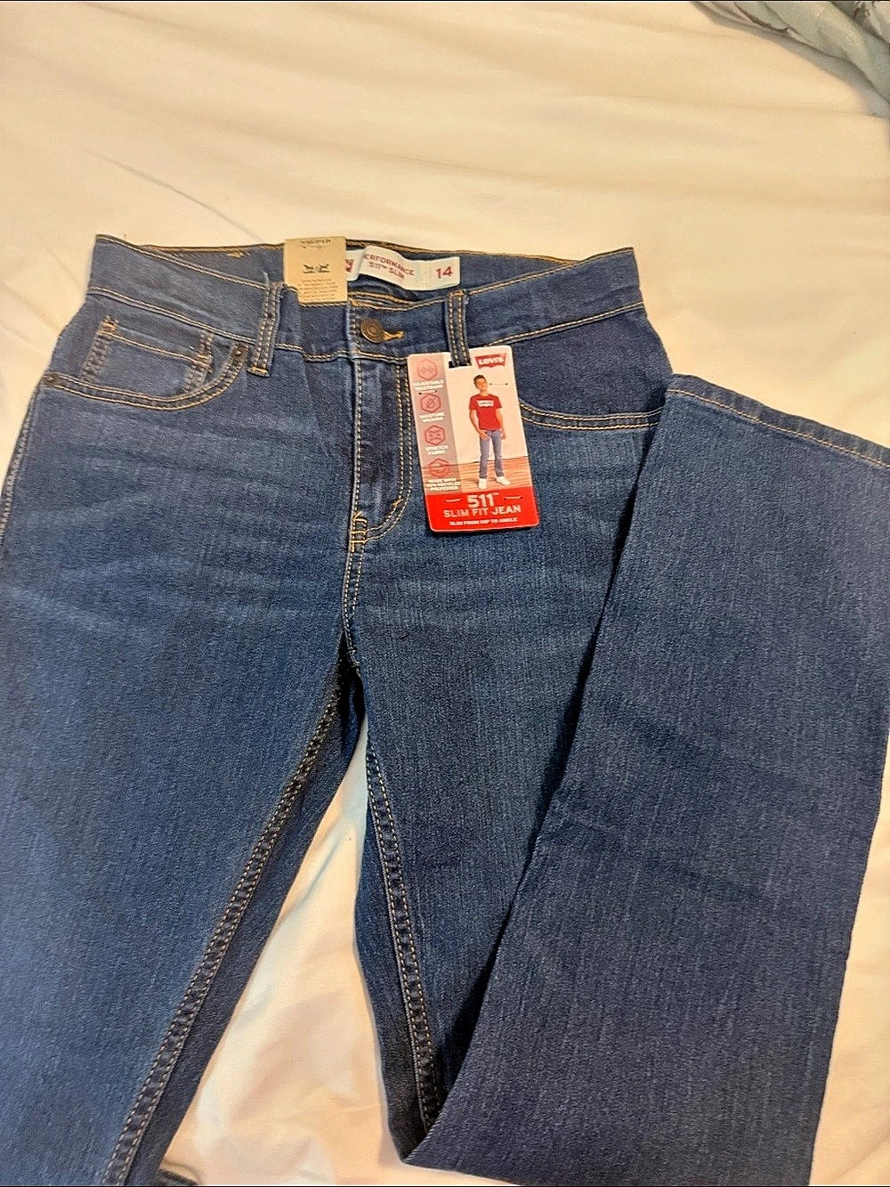 Levi's Boys 511 Slim Fit Performance Jeans Blue Size 14